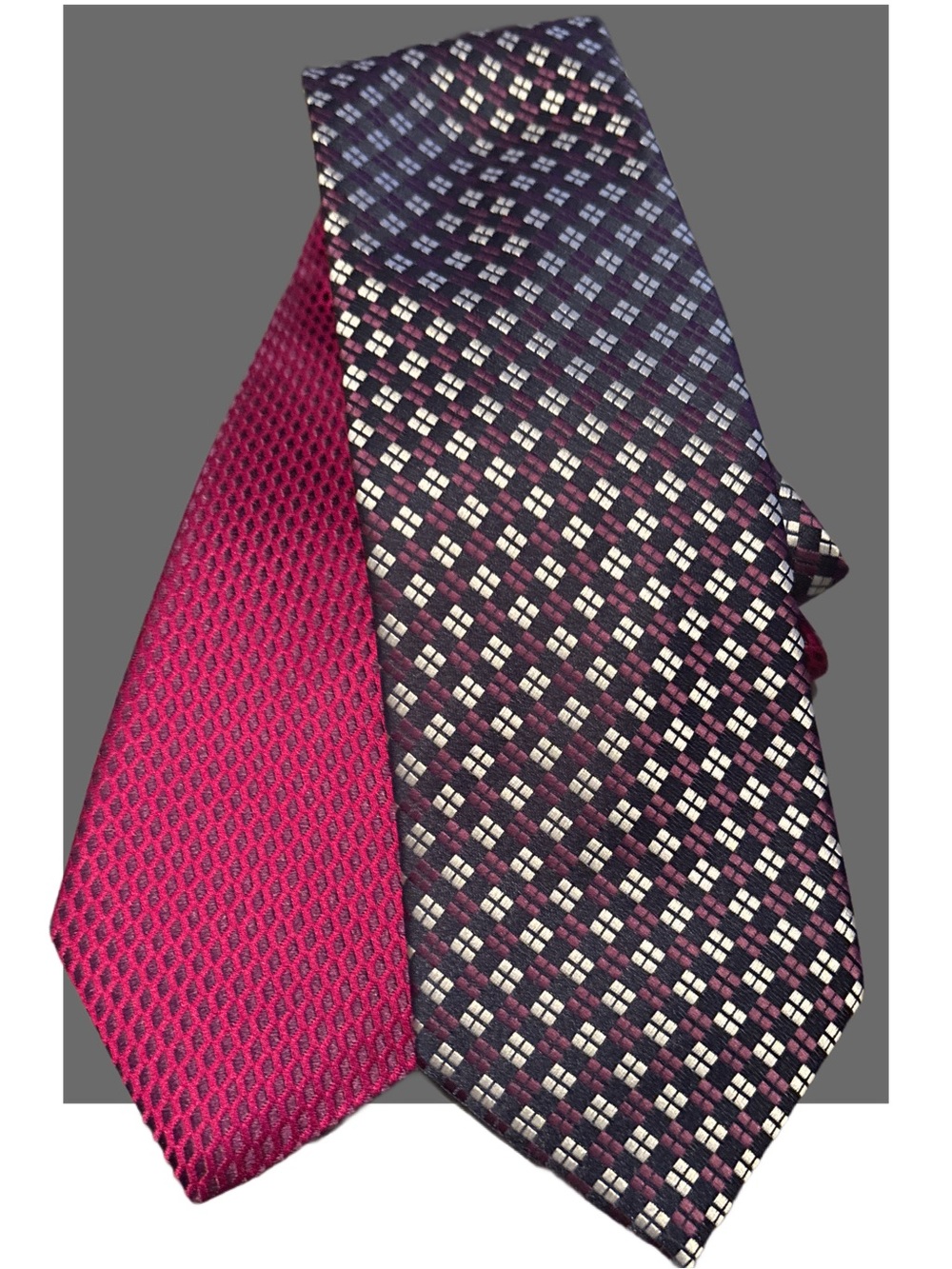 Two Patterned Silk Ties Classic Professional Style